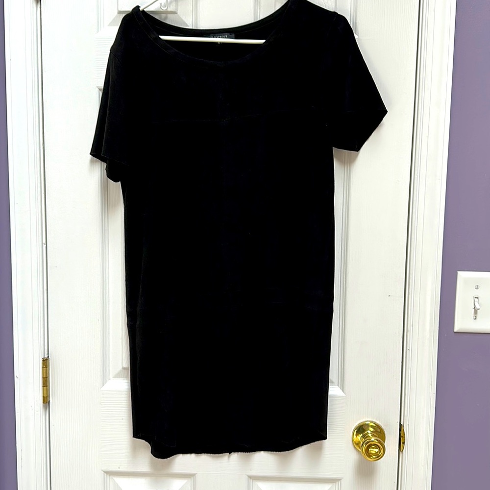 Black velvet shift dress size M